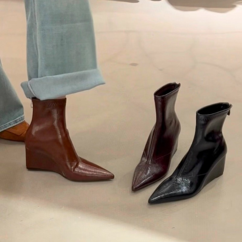 Wedge Heel Booties Fashion Poi - đánh giá và giá Soft Sole Booties