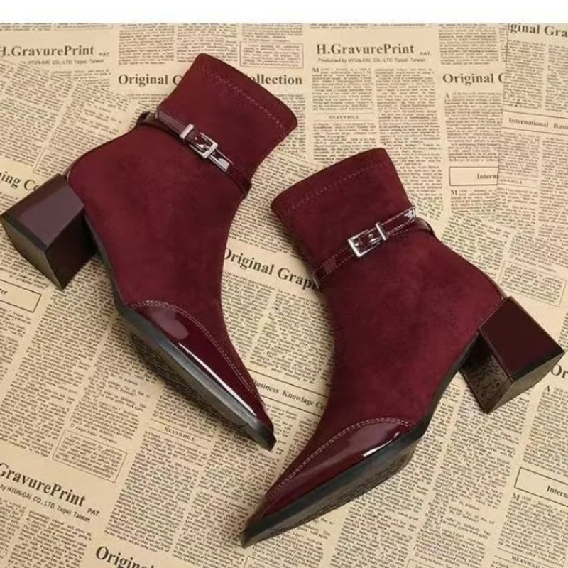 Belt Buckle Booties Fashion Sq - đánh giá và giá Soft Sole Booties