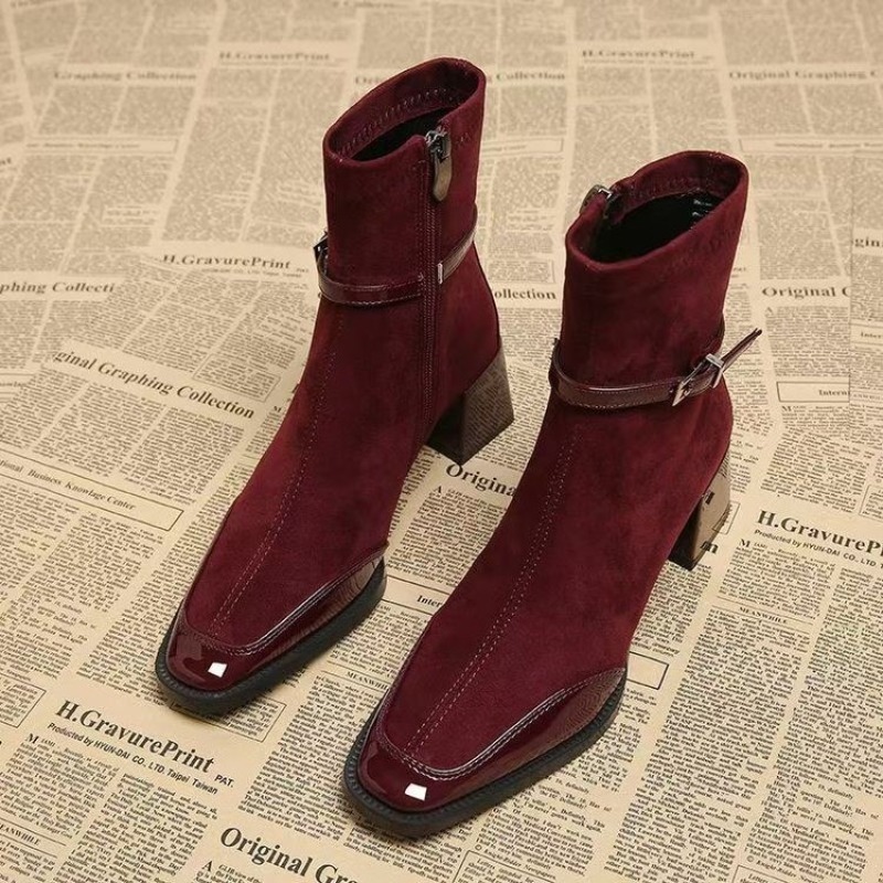 Belt Buckle Booties Fashion Sq - đánh giá và giá Soft Sole Booties