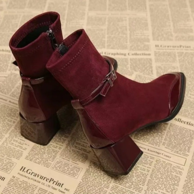 Belt Buckle Booties Fashion Sq - đánh giá và giá Soft Sole Booties